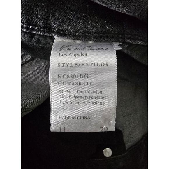 Kancan Wynne Moto Distressed Denim Stretch Black Jeans Size 11/29 Biker - Picture 8 of 13